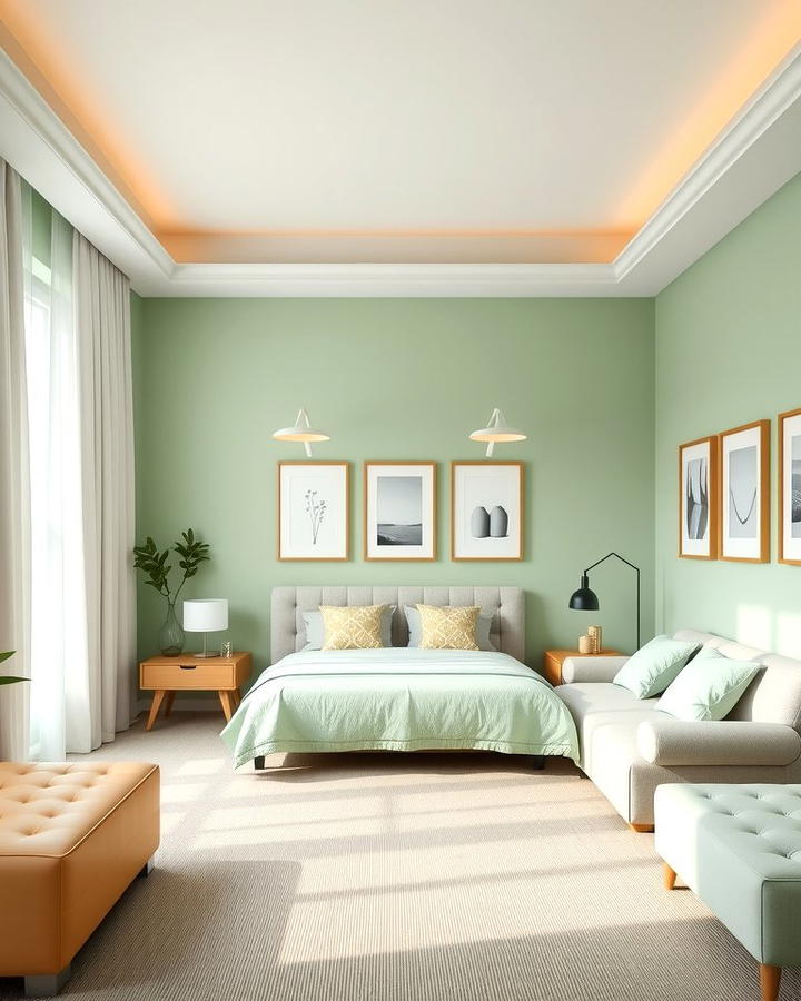 Minimalist Light Green Bedroom