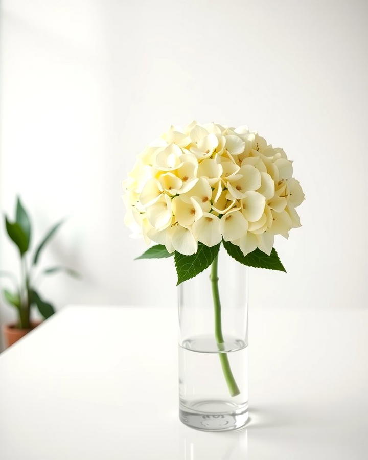 Minimalist Single Stem Hydrangea Centerpiece