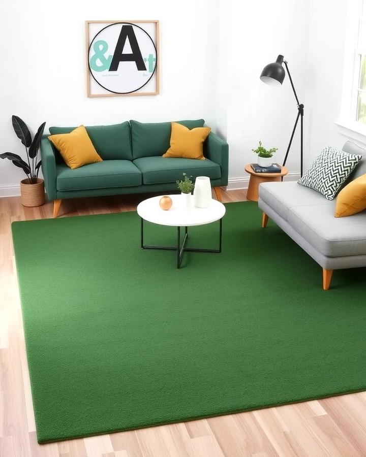 Minimalist Solid Green Rugs