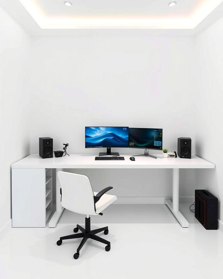 Minimalist White Desk