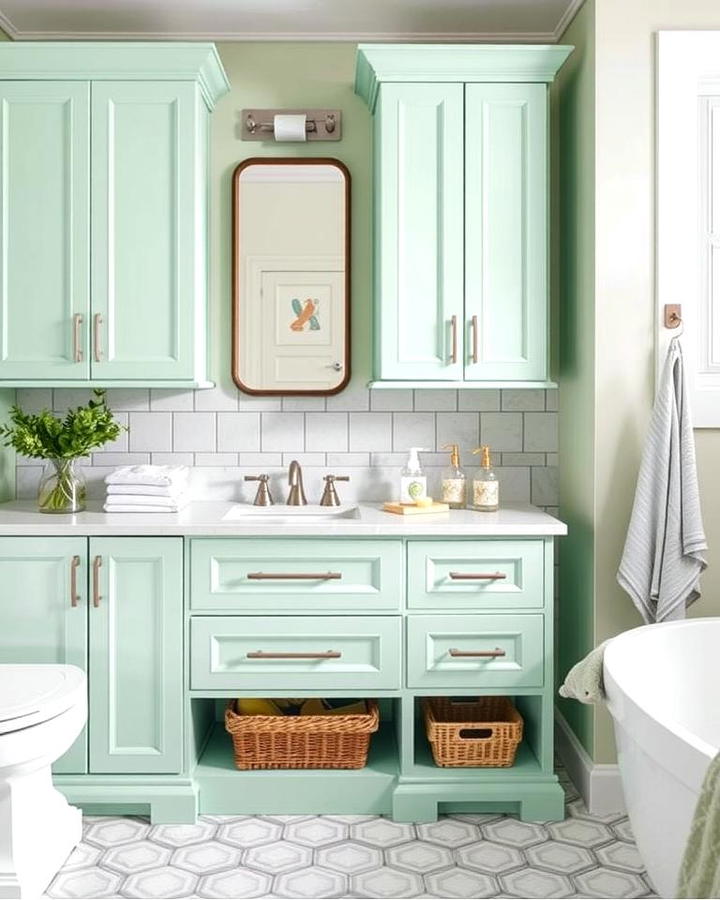 Mint Green Cabinets for Stylish Storage