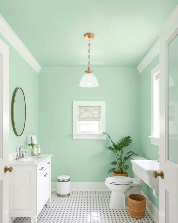 Mint Green Ceiling for an Unexpected Twist