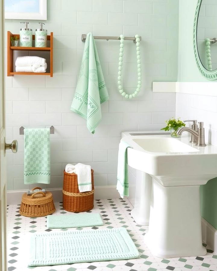 Mint Green Towels and Accessories