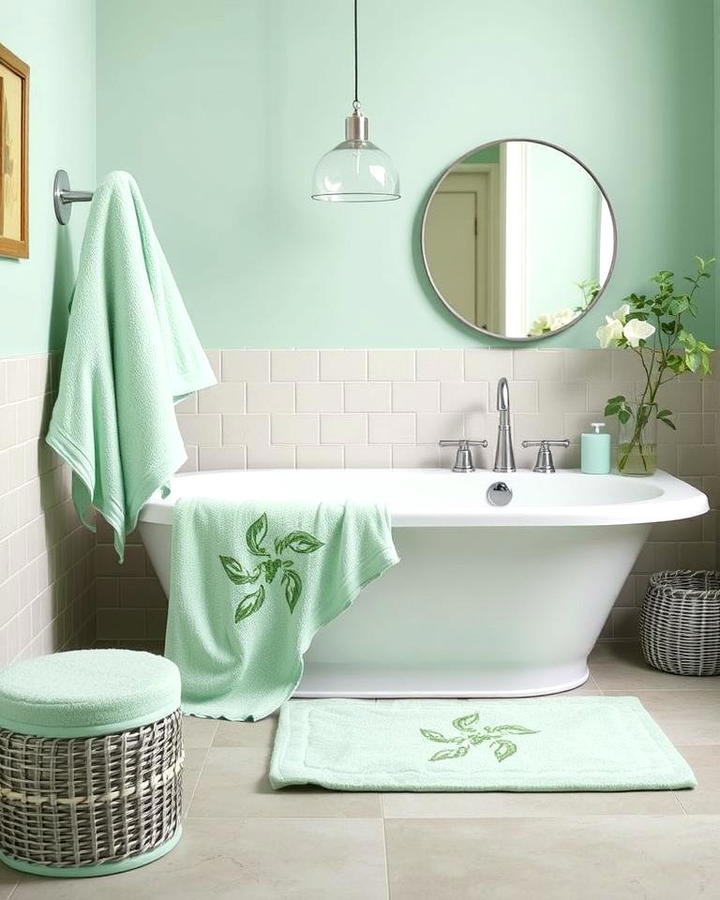 Mint Green Towels for a Subtle Accent