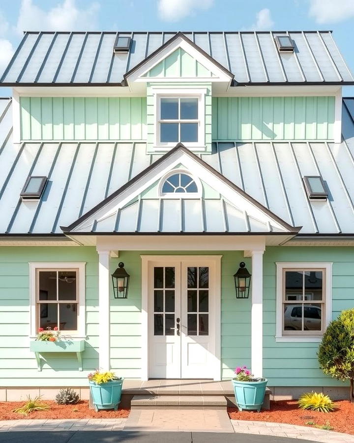 Mint Green with Metal Roof