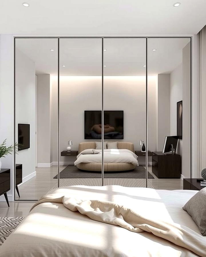 Mirrored Door for Added Space