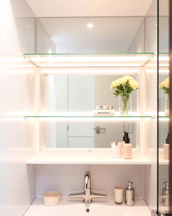 Mirrored Shelves