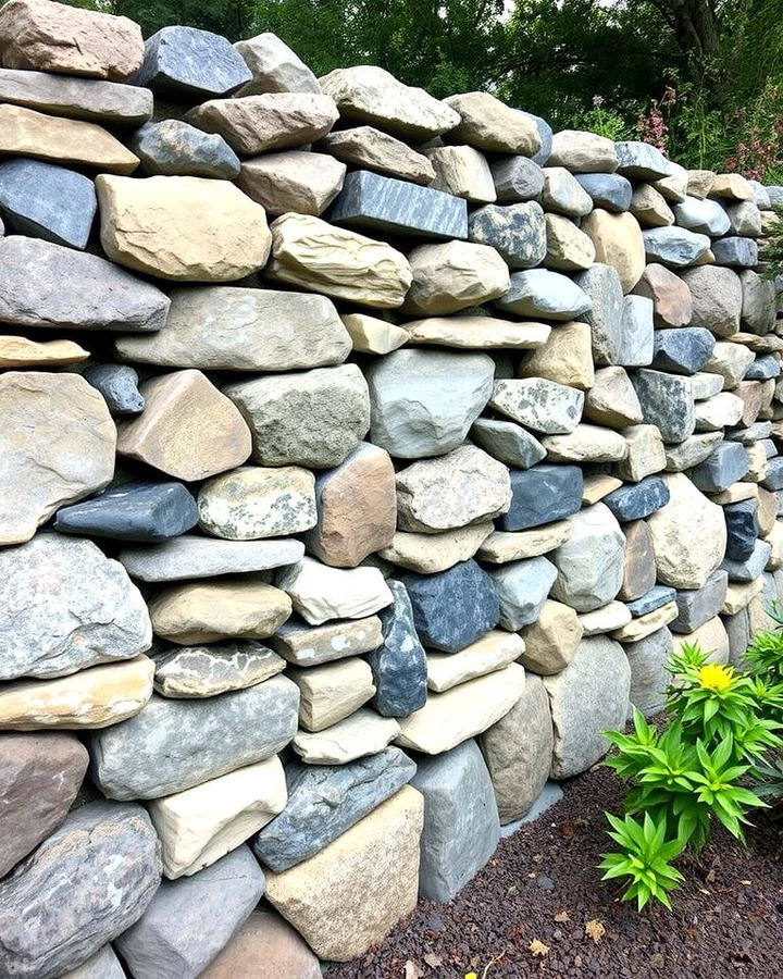 Mixed Stone Retaining Wall