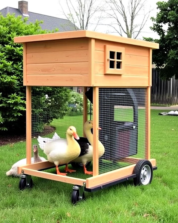 Mobile Duck Coop with Wheels