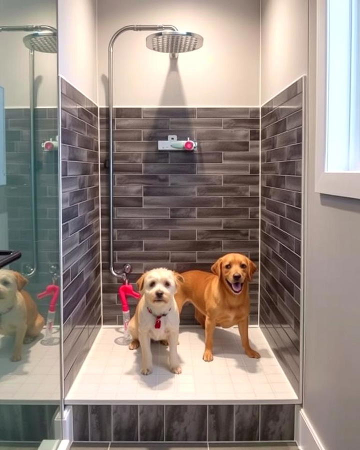 Modern Bathroom Dog Wash Area