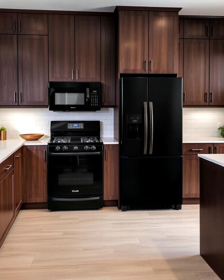 Modern Black Appliances in Kitchen