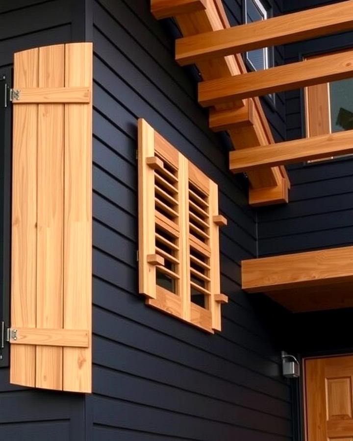 Modern Black Siding with Wood Accents