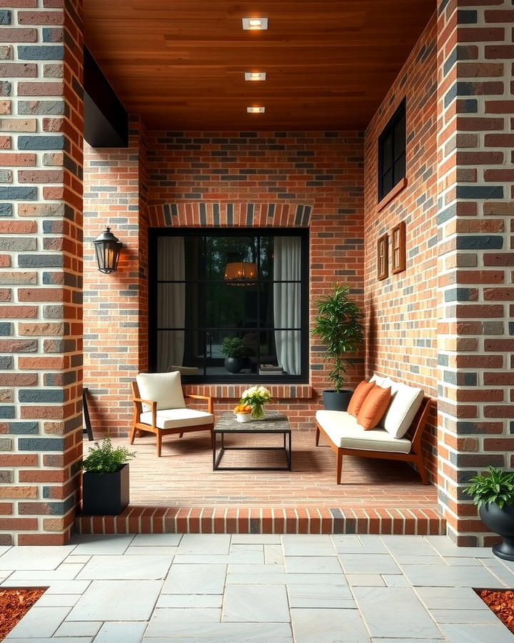 Modern Brick Porch with Clean Lines