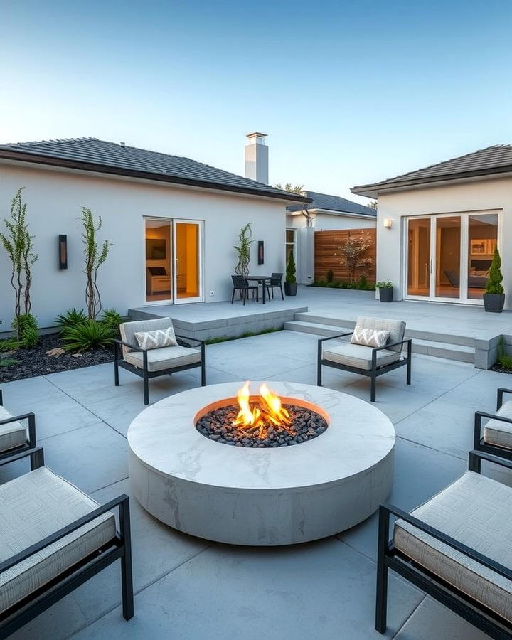 Modern Concrete Fire Pit