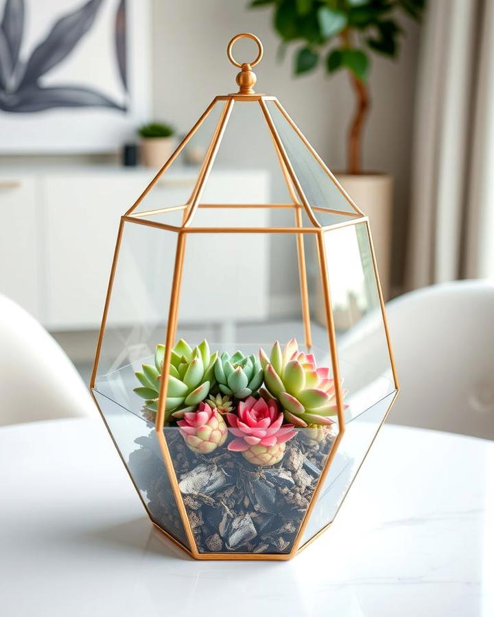 Modern Geometric Lanterns with Succulents