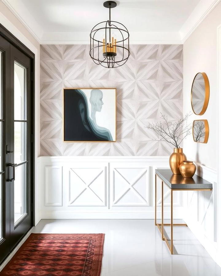 Modern Geometric Wainscoting to Add Depth