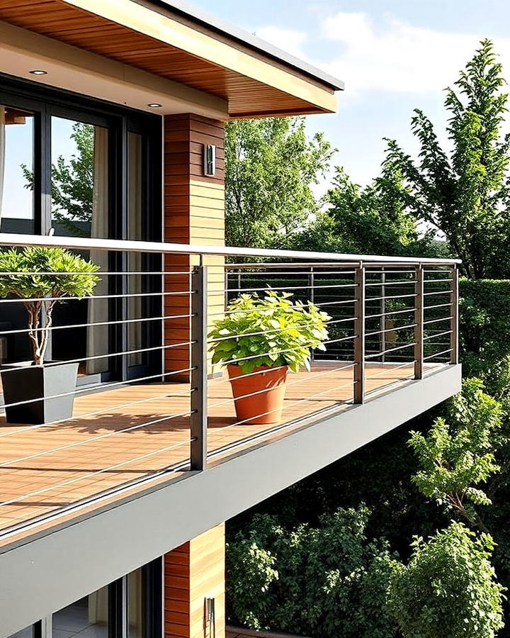 Modern Horizontal Cable Railing