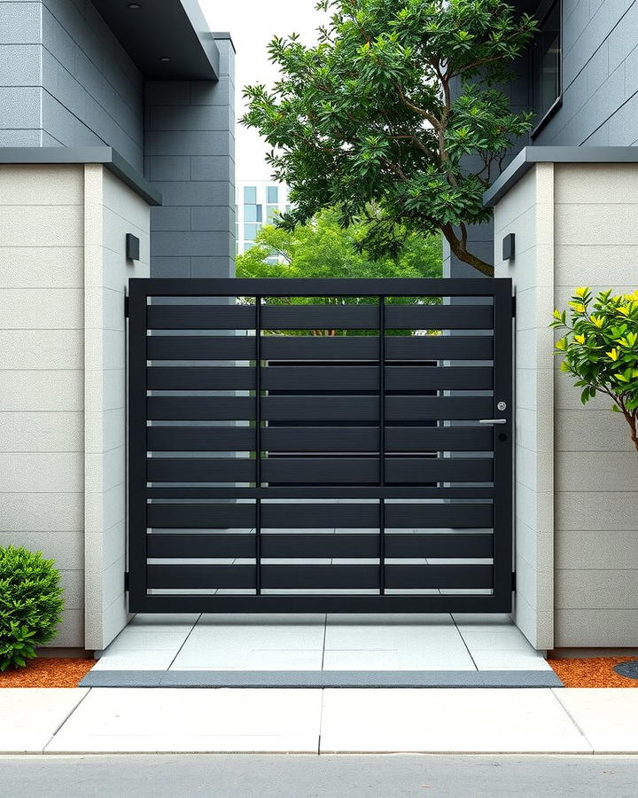 Modern Horizontal Slat Gate