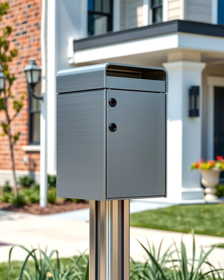 Modern Metal Mailbox Post