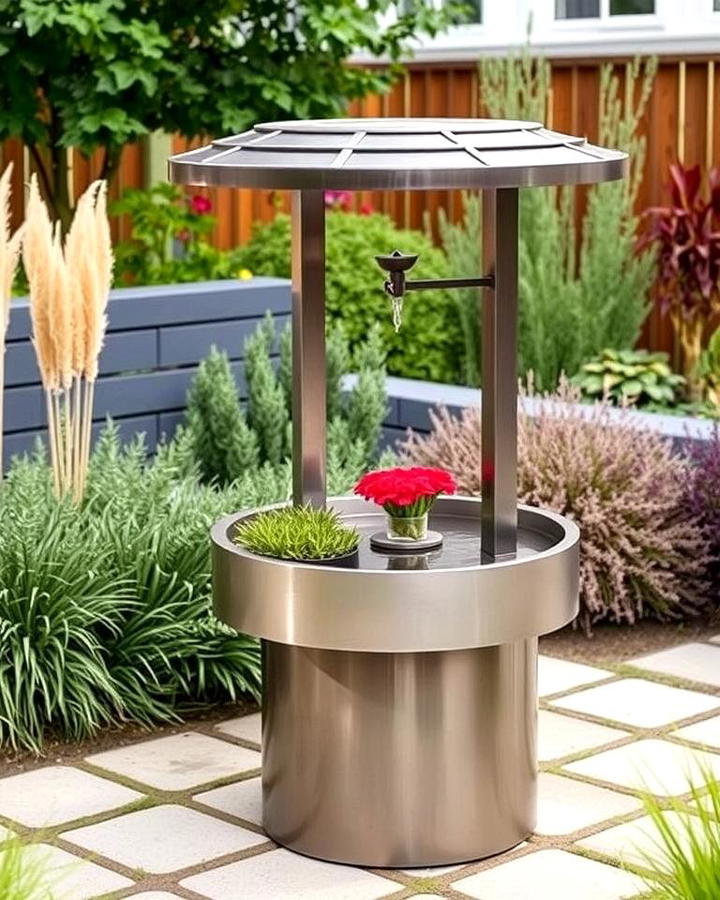 Modern Metal Wishing Well