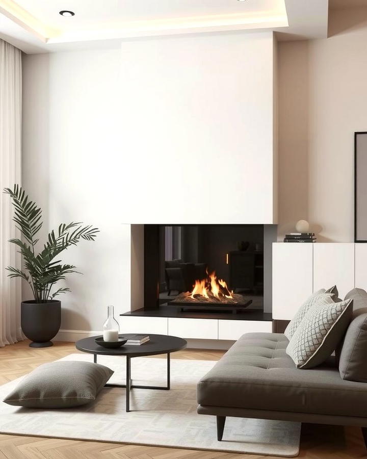 Modern Minimalist Corner Fireplace 2