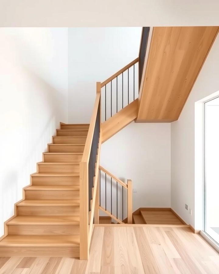 Modern Minimalist White Oak Stairs