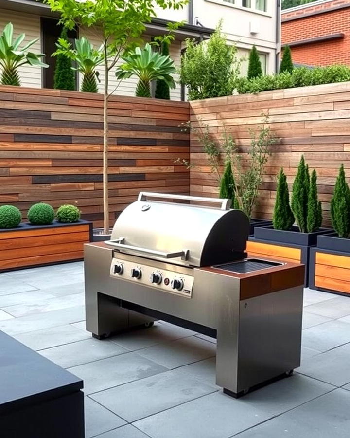 Modern Steel BBQ Pit