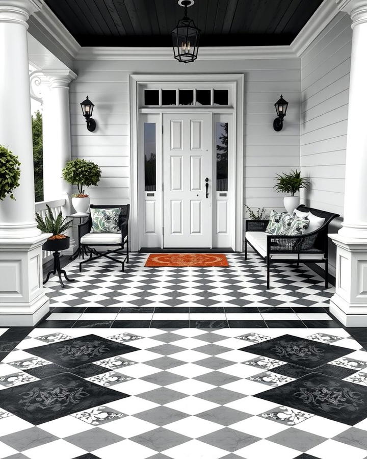 Monochromatic Black and White Tiles