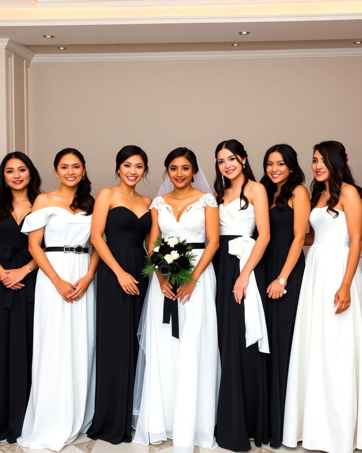 Monochromatic Bridesmaid Dresses