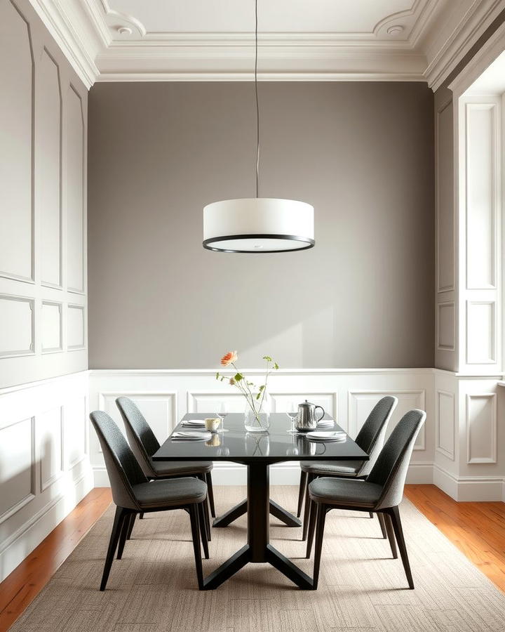 Monochromatic Wainscoting for Seamless Elegance