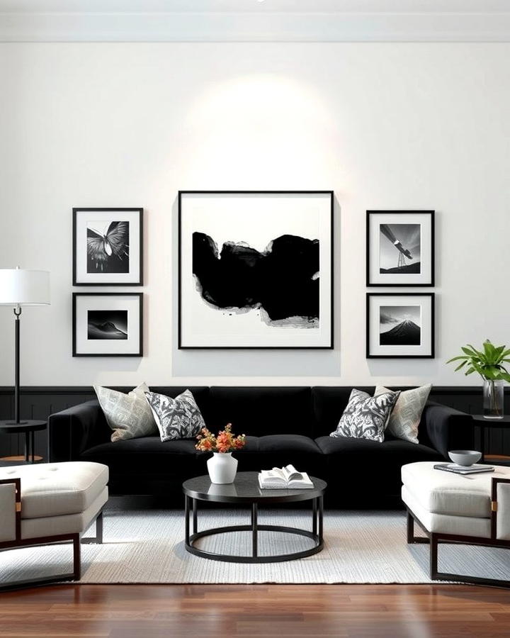 Monochrome Artwork as a Focal Point