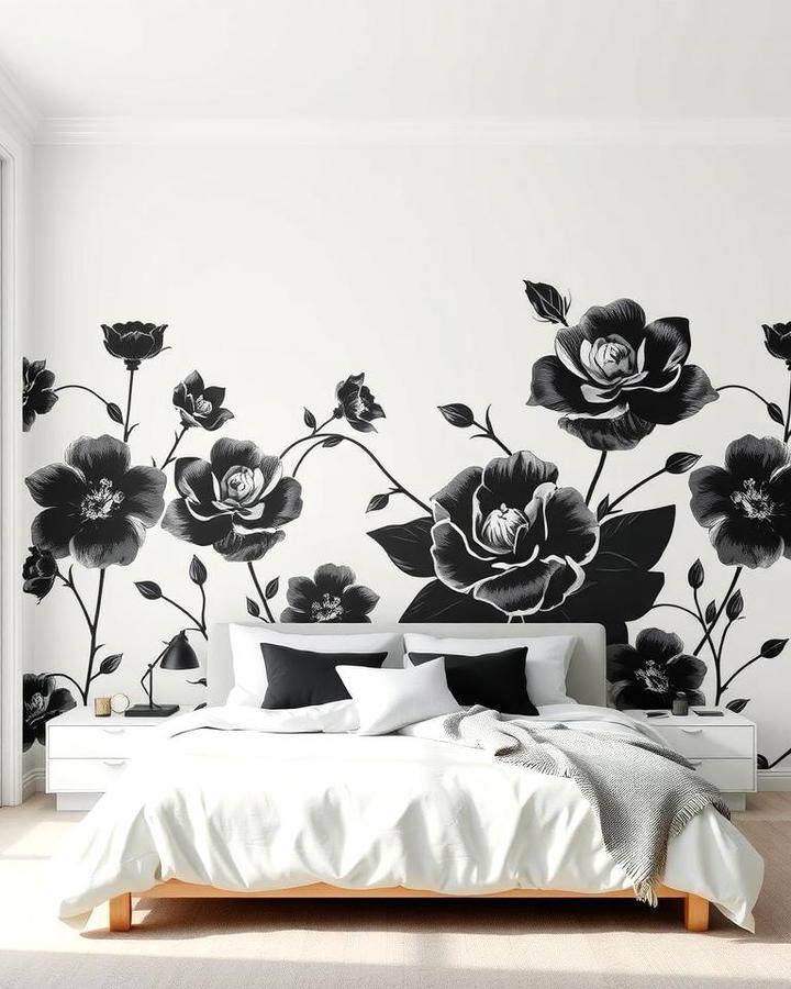 Monochrome Floral Wallpaper