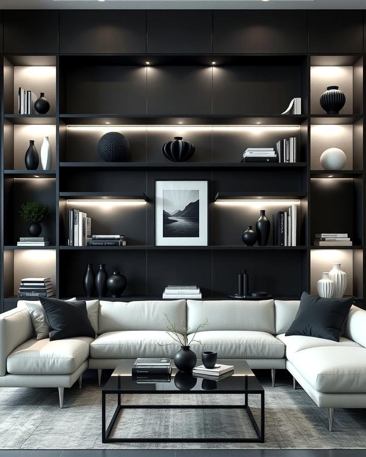 Monochrome Shelving Displays