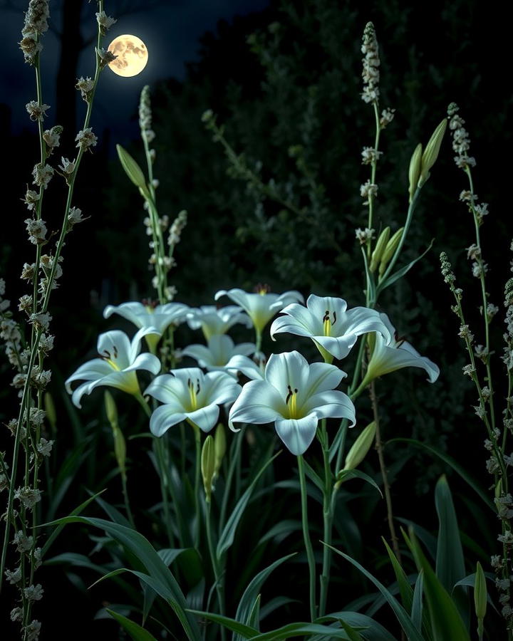 Moonlit White Flowers