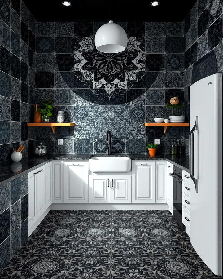 Mosaic Black Tiles for Intricate Detail