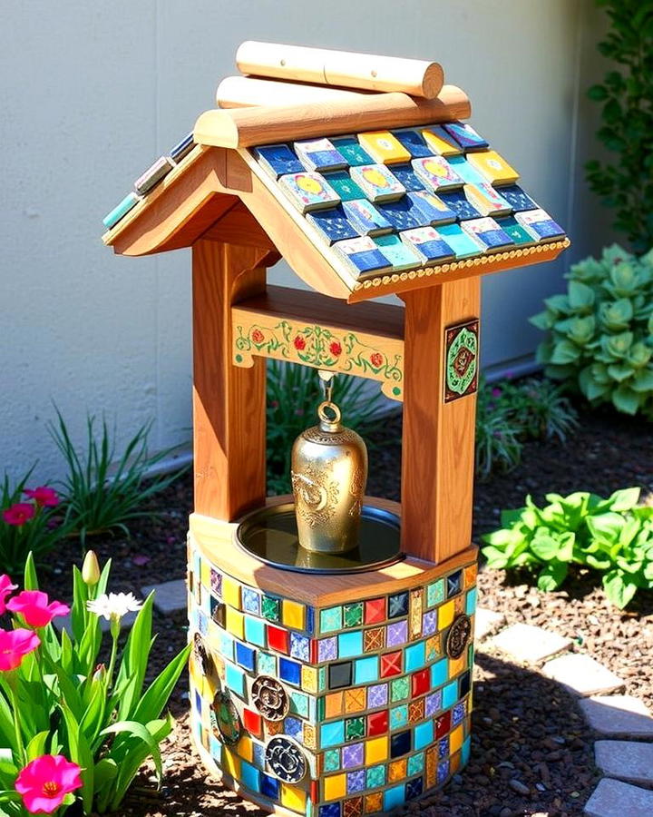 Mosaic Tile Wishing Well