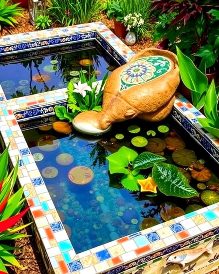 Mosaic Tiled Raised Pond