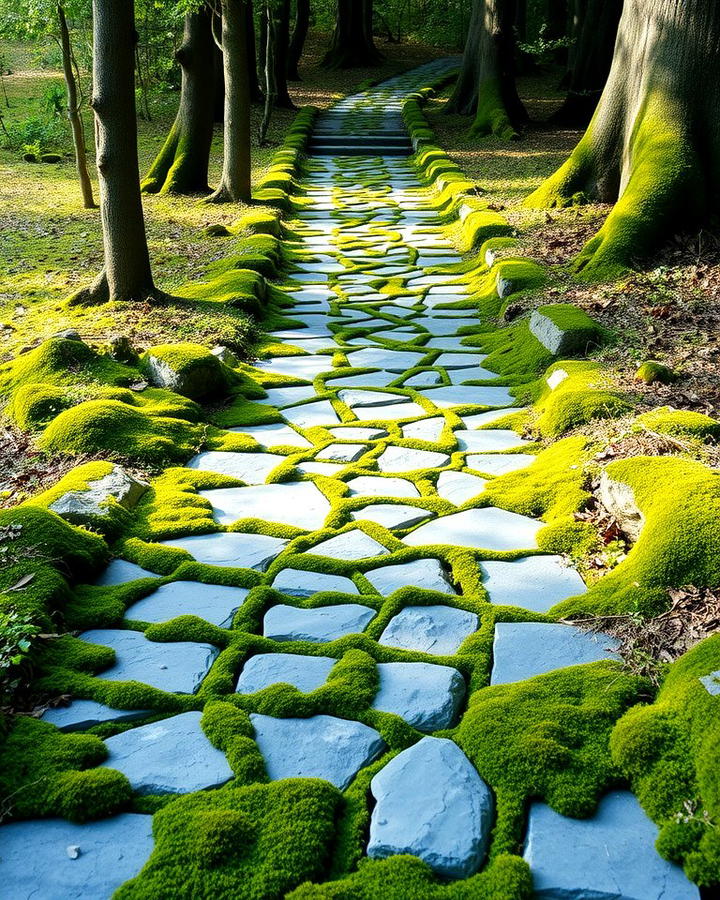 Moss Filled Bluestone Walkway