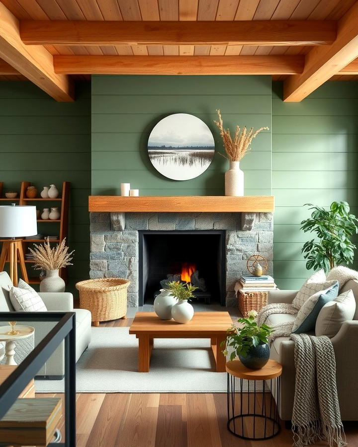 Moss Green Shiplap Feature