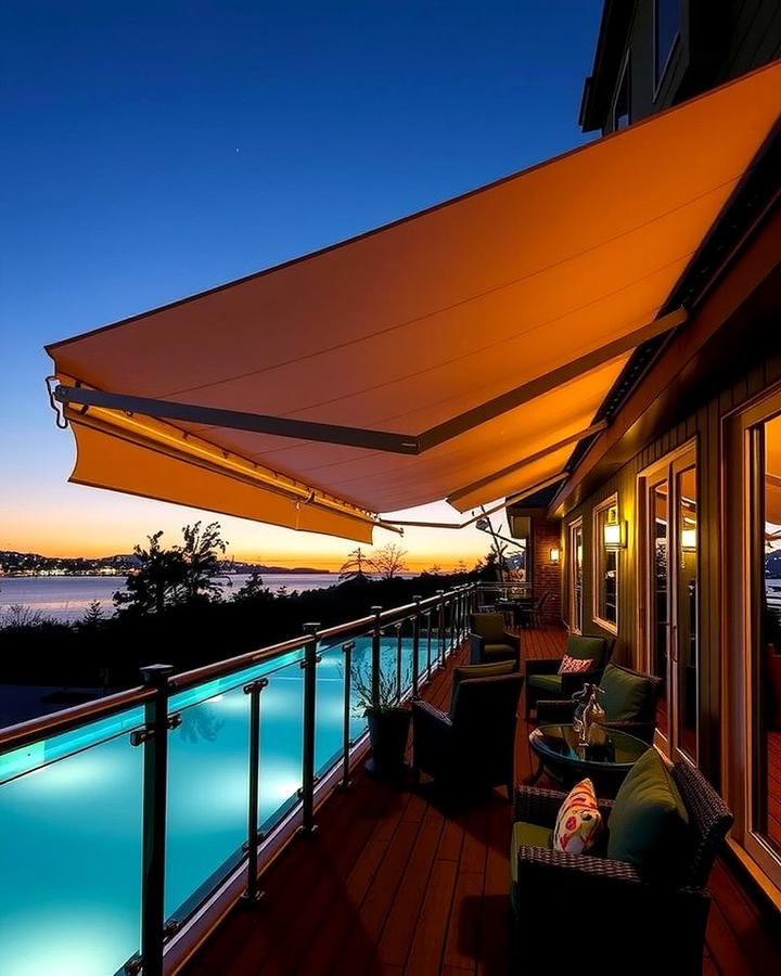 Motorized Awnings with LED Lights