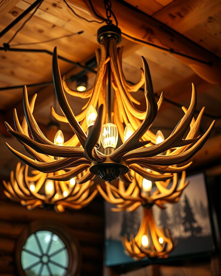 Mounted Antler Lighting for Rustic Charm