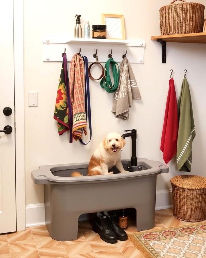 Mudroom Dog Wash Setup