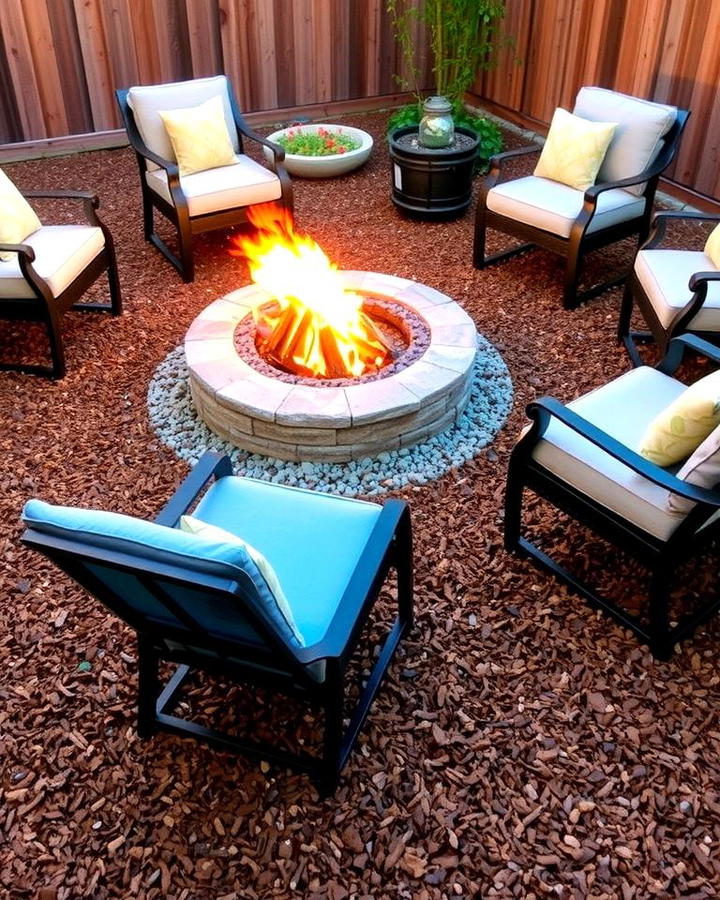 Mulch Patio with Fire Pit