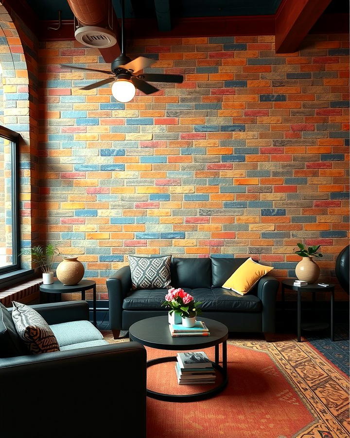 Multi Colored Brick Wallpaper for a Vibrant Effect