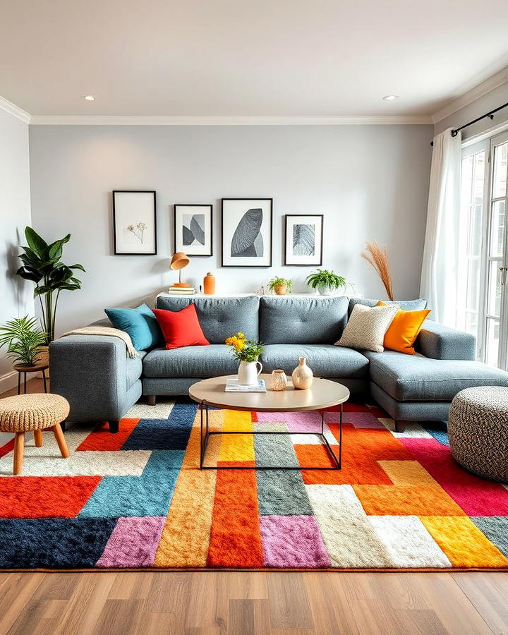 Multi Colored Rug for a Playful Vibe