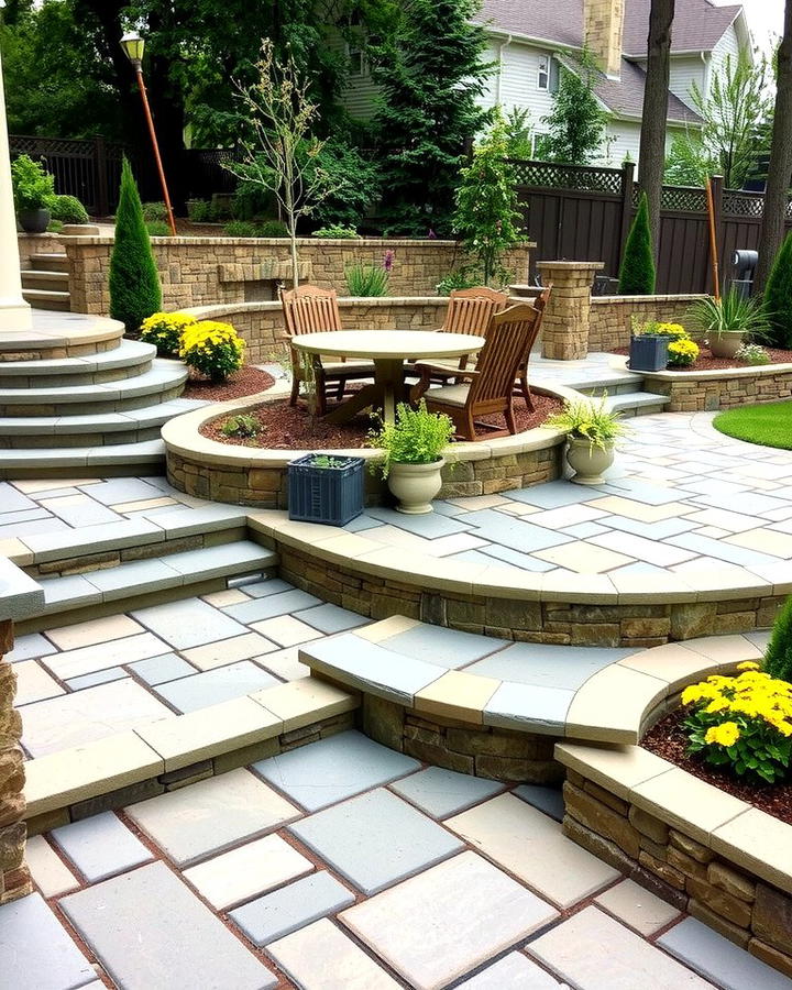 Multi Level Flagstone Patio Design