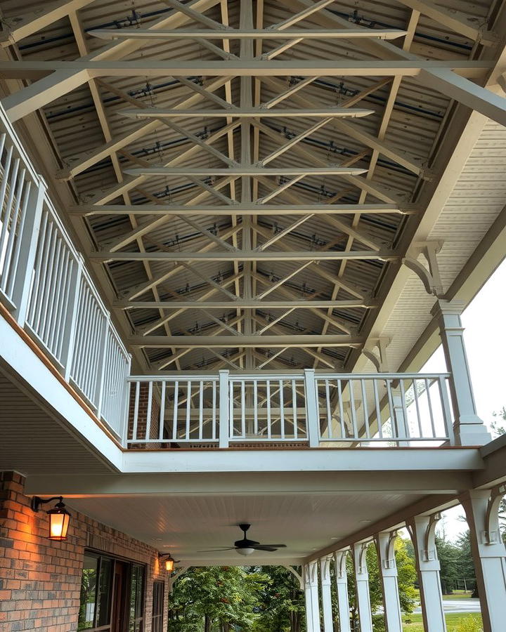 Multi Level Porch with Tiered Metal Roofs