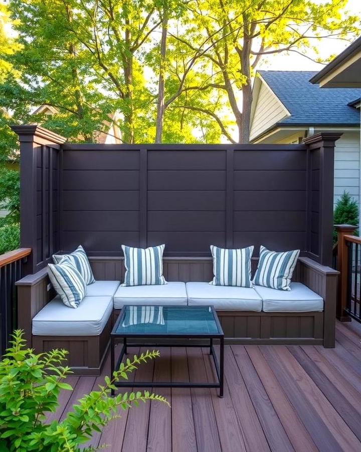 Multi Purpose Privacy Wall with Built In Seating