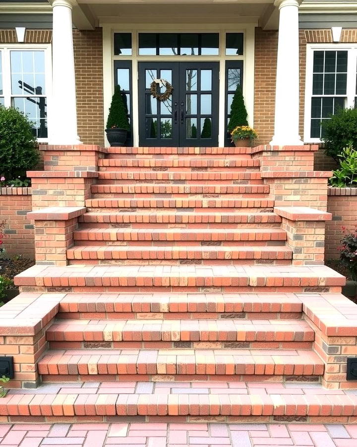 Multi Tiered Brick Steps with Landing Areas