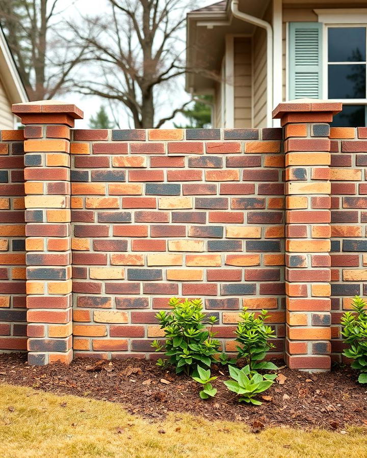 Multi Toned Brick Fence for Visual Interest